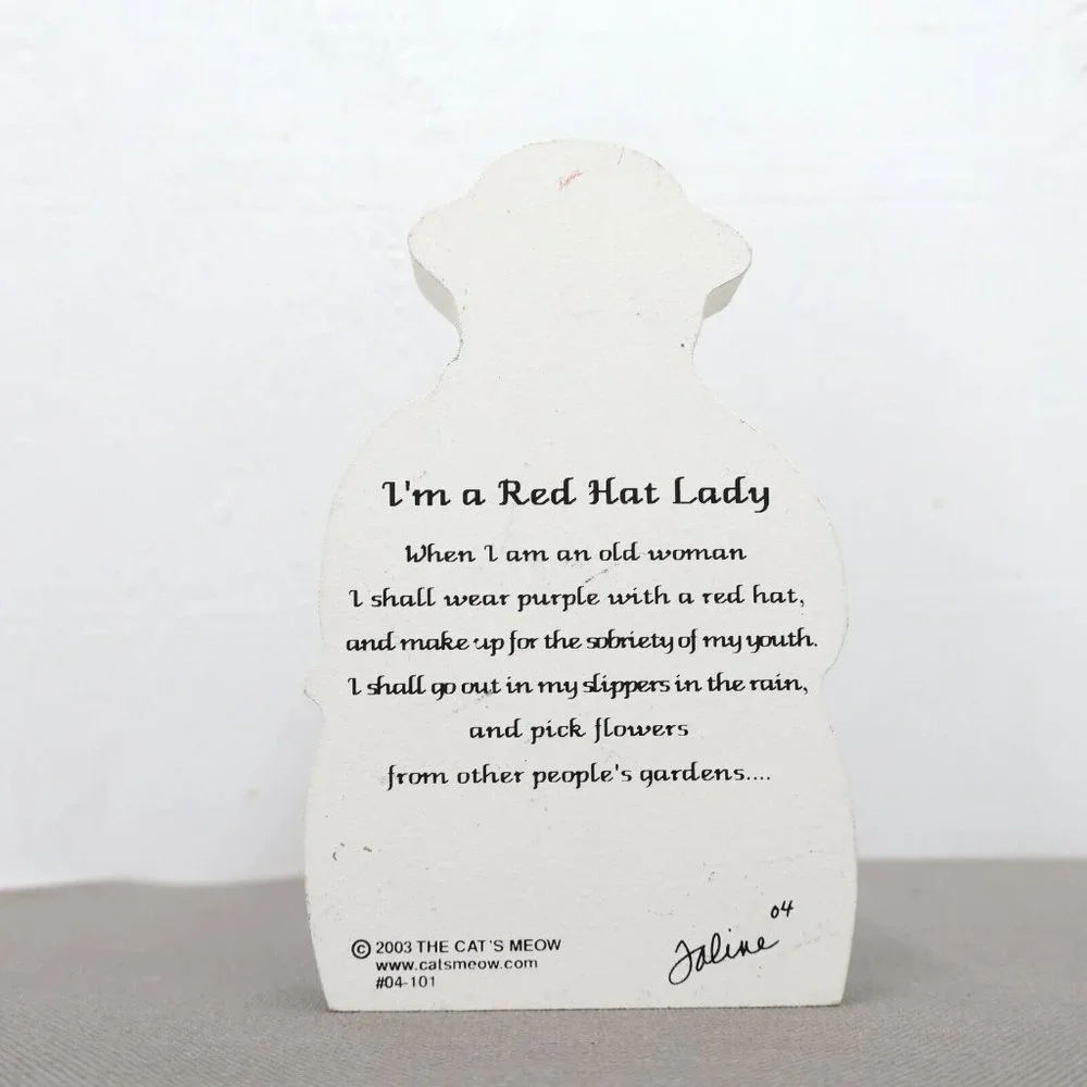 2/$20 Red Hat Lady The Cats Meow Figure Standing Snowman Figure